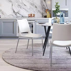 Lot de 2 chaises de salle à manger Geary - ZM Home : Rembourrées, cadre en acier
