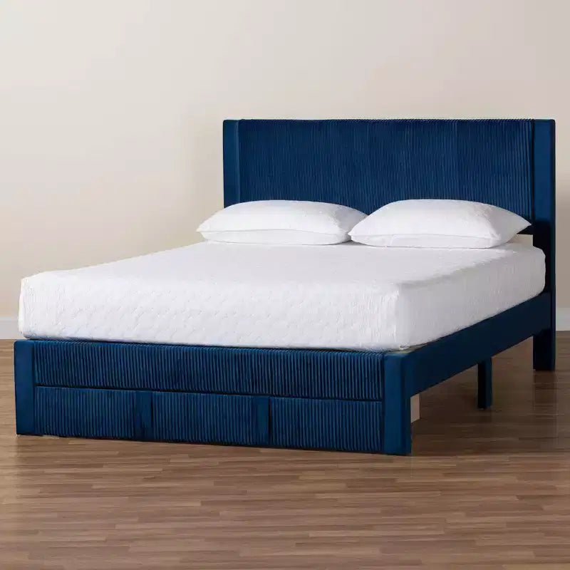 Lit de rangement Baxton Studio Elora en velours plissé