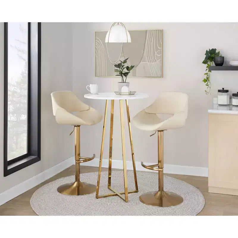LumiSource Lot de 2 tabourets de bar réglables Fabrico en PU