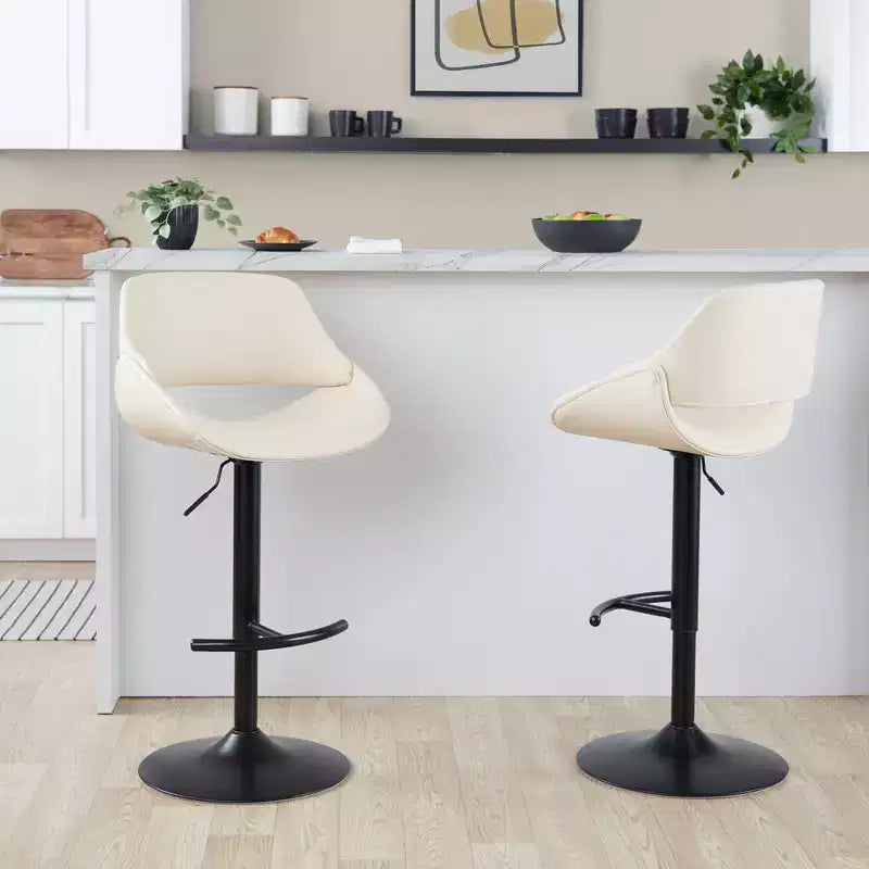 LumiSource Lot de 2 tabourets de bar réglables Fabrico en PU