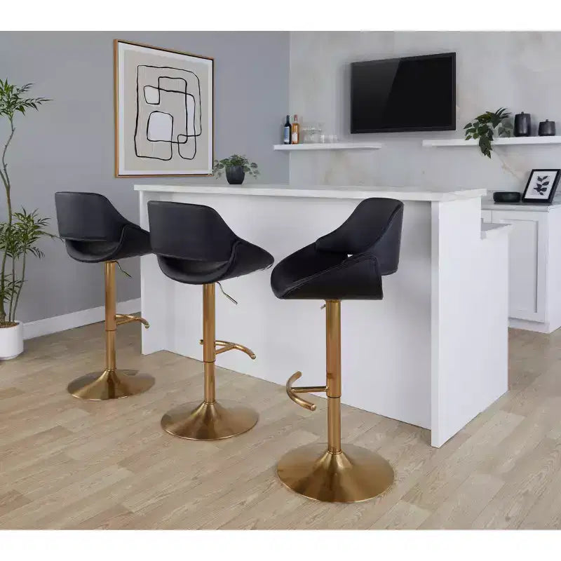 LumiSource Lot de 2 tabourets de bar réglables Fabrico en PU
