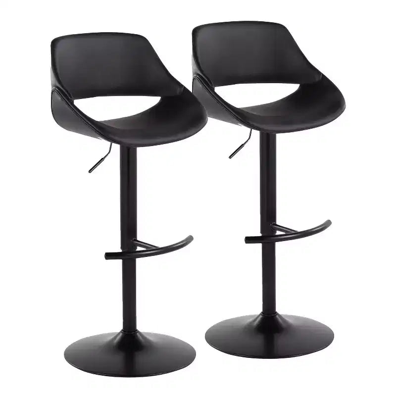 LumiSource Set of 2 Fabrico Adjustable Barstools PU