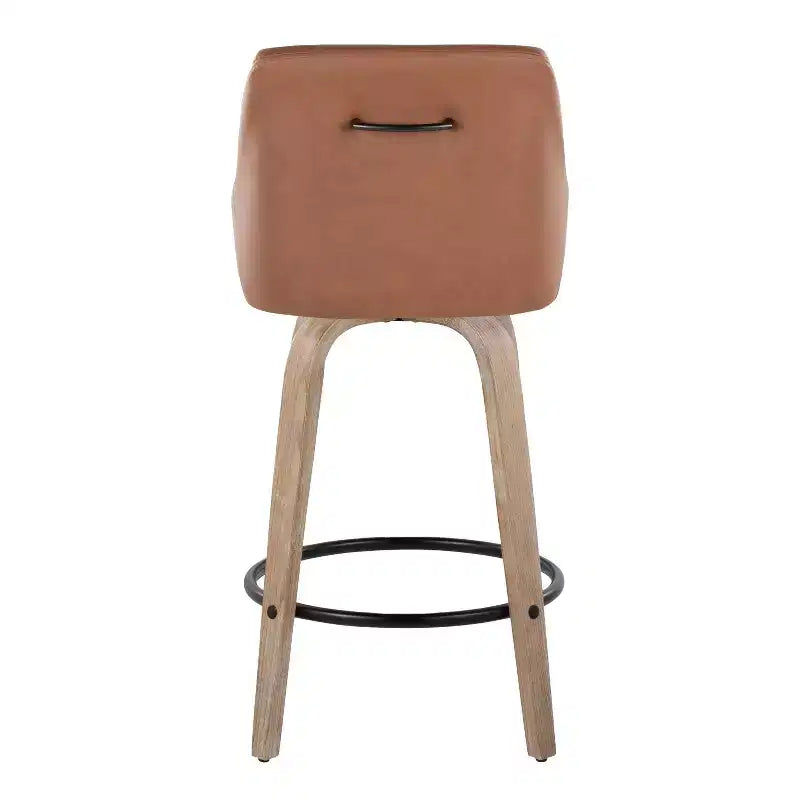 LumiSource Lot de 2 tabourets de bar hauteur comptoir Hannah en bois délavé