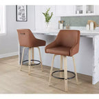LumiSource Lot de 2 tabourets de bar hauteur comptoir Hannah en bois délavé