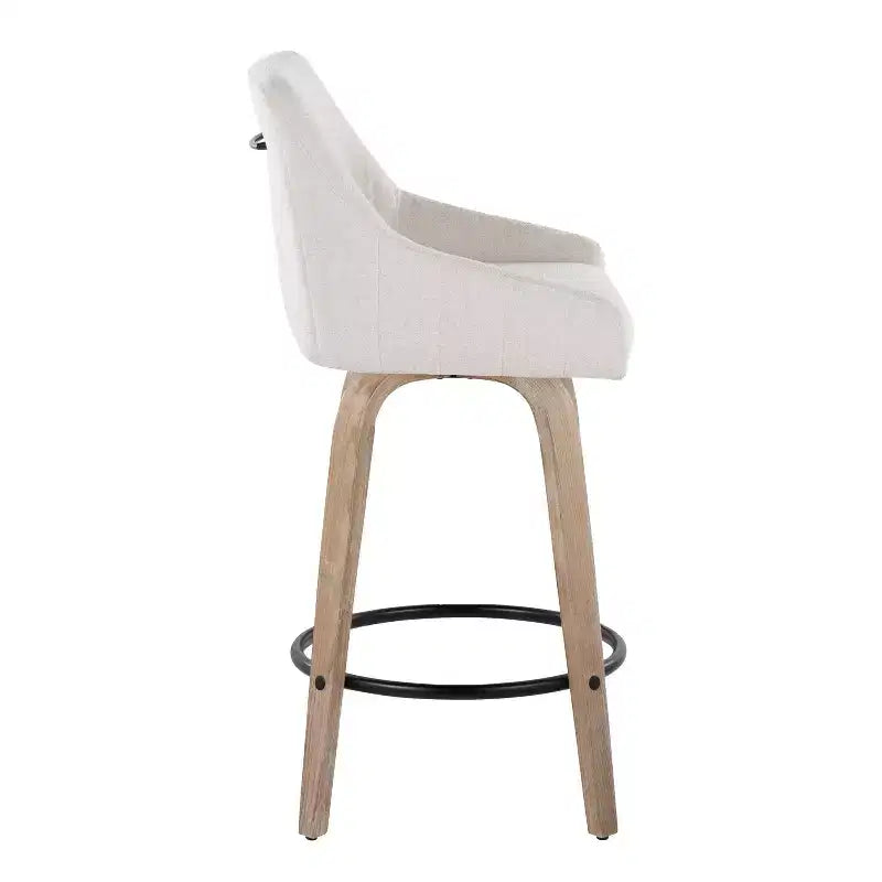 LumiSource Lot de 2 tabourets de bar hauteur comptoir Hannah en bois délavé