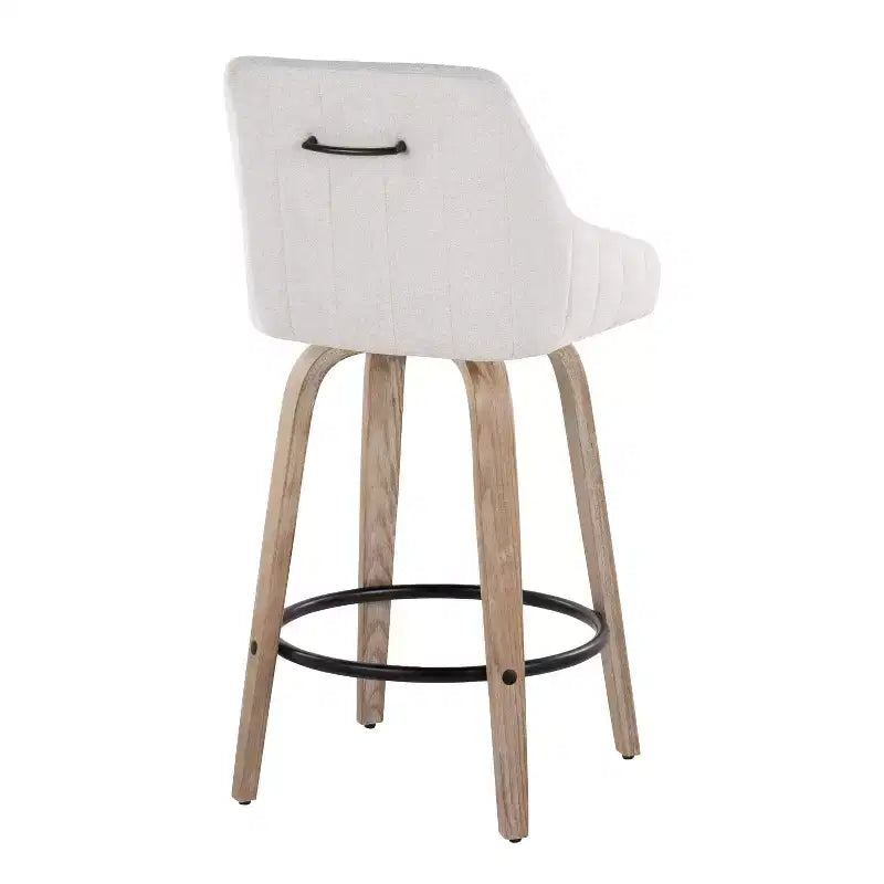 LumiSource Lot de 2 tabourets de bar hauteur comptoir Hannah en bois délavé