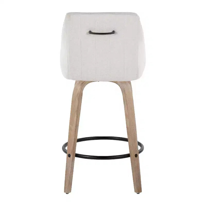 LumiSource Lot de 2 tabourets de bar hauteur comptoir Hannah en bois délavé