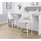 LumiSource Lot de 2 tabourets de bar hauteur comptoir Hannah en bois délavé
