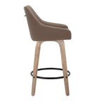 LumiSource Lot de 2 tabourets de bar hauteur comptoir Hannah en bois délavé