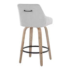 LumiSource Lot de 2 tabourets de bar hauteur comptoir Hannah en bois délavé
