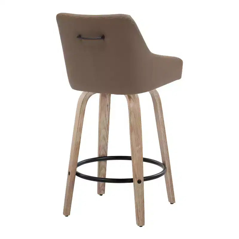 LumiSource Lot de 2 tabourets de bar hauteur comptoir Hannah en bois délavé