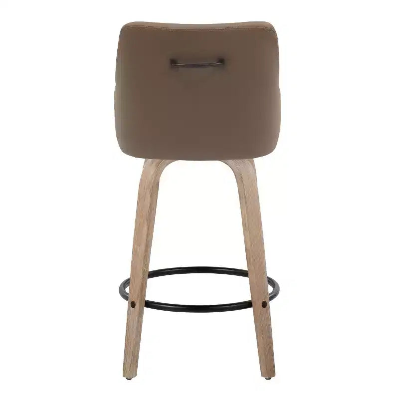 LumiSource Lot de 2 tabourets de bar hauteur comptoir Hannah en bois délavé