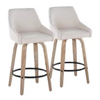 LumiSource Lot de 2 tabourets de bar hauteur comptoir Hannah en bois délavé