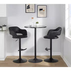 LumiSource Lot de 2 tabourets de bar réglables Margarite en similicuir noir