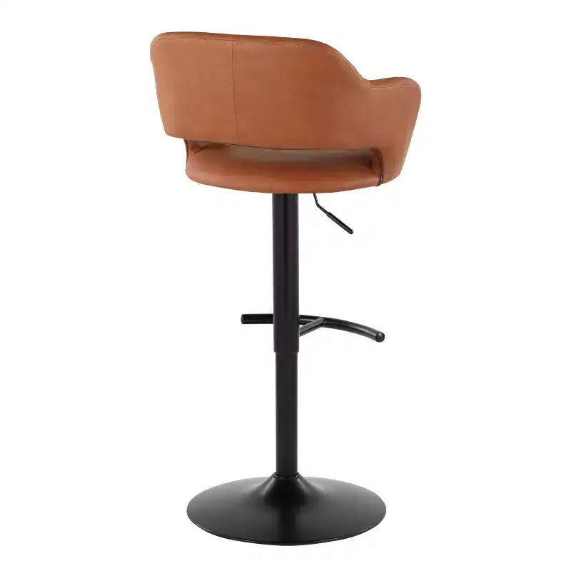 LumiSource Lot de 2 tabourets de bar réglables Margarite en similicuir noir