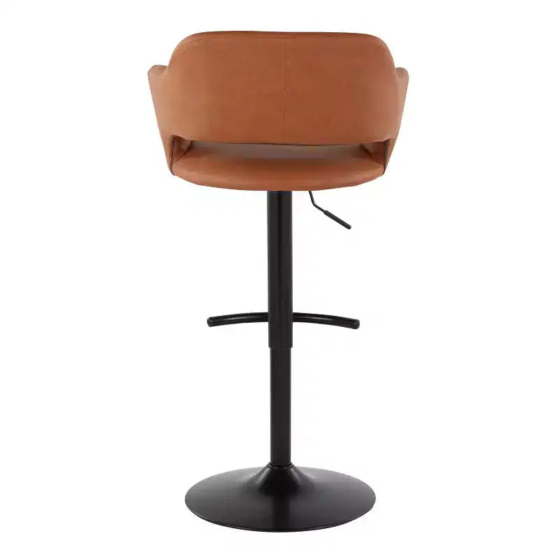 LumiSource Lot de 2 tabourets de bar réglables Margarite en similicuir noir