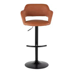 LumiSource Lot de 2 tabourets de bar réglables Margarite en similicuir noir