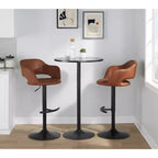 LumiSource Lot de 2 tabourets de bar réglables Margarite en similicuir noir