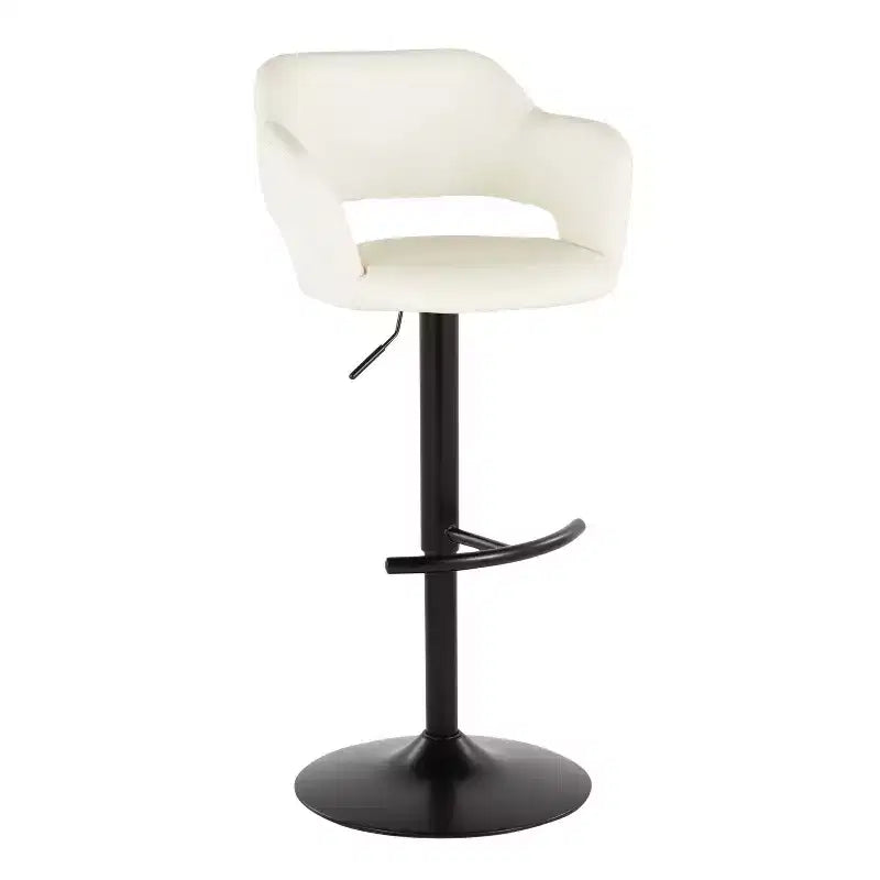 LumiSource Lot de 2 tabourets de bar réglables Margarite en similicuir noir