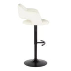 LumiSource Lot de 2 tabourets de bar réglables Margarite en similicuir noir