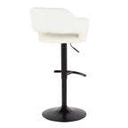 LumiSource Lot de 2 tabourets de bar réglables Margarite en similicuir noir