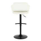 LumiSource Lot de 2 tabourets de bar réglables Margarite en similicuir noir