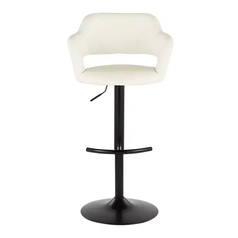 LumiSource Lot de 2 tabourets de bar réglables Margarite en similicuir noir