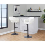 LumiSource Lot de 2 tabourets de bar réglables Margarite en similicuir noir