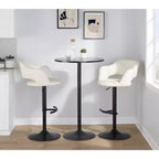 LumiSource Lot de 2 tabourets de bar réglables Margarite en similicuir noir