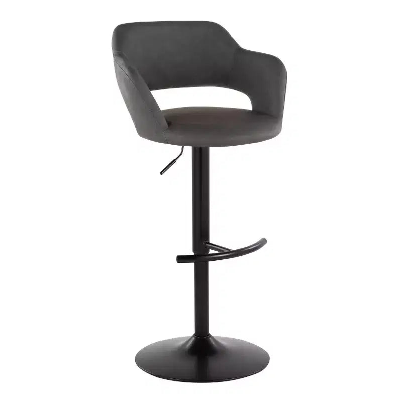 LumiSource Lot de 2 tabourets de bar réglables Margarite en similicuir noir