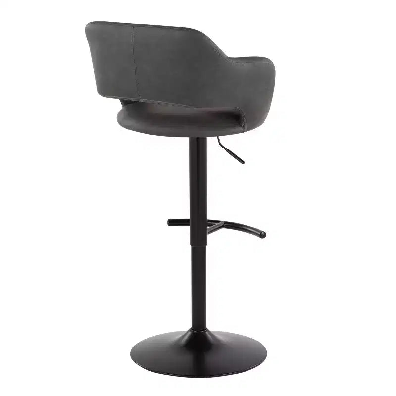 LumiSource Lot de 2 tabourets de bar réglables Margarite en similicuir noir