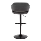 LumiSource Lot de 2 tabourets de bar réglables Margarite en similicuir noir