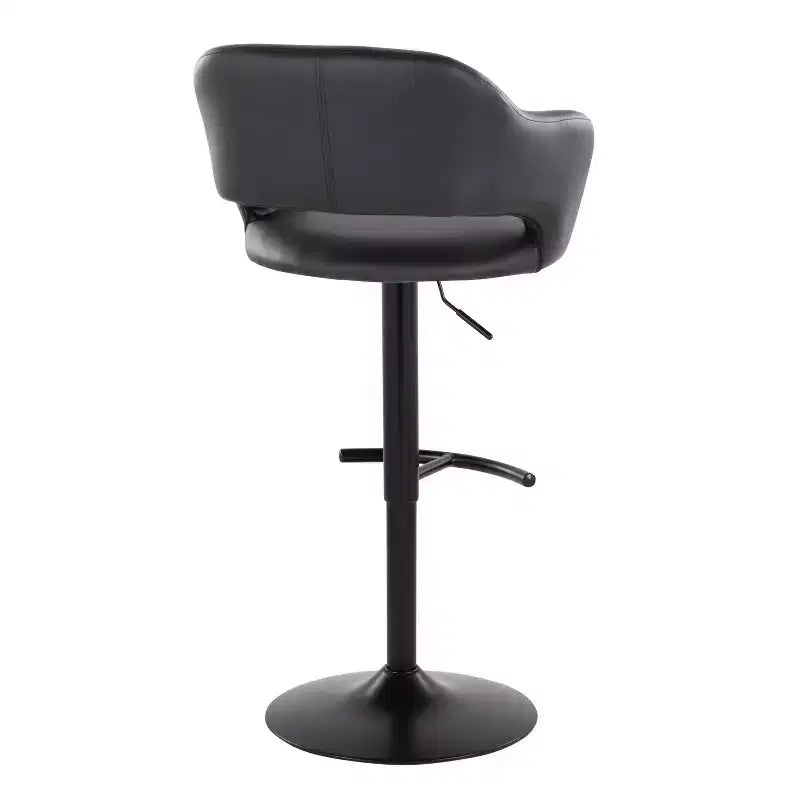 LumiSource Lot de 2 tabourets de bar réglables Margarite en similicuir noir
