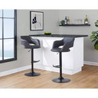 LumiSource Lot de 2 tabourets de bar réglables Margarite en similicuir noir