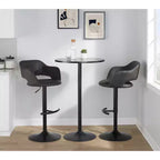 LumiSource Lot de 2 tabourets de bar réglables Margarite en similicuir noir