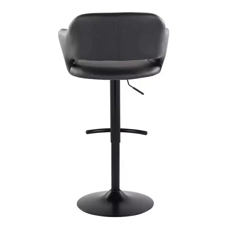 LumiSource Lot de 2 tabourets de bar réglables Margarite en similicuir noir