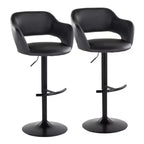 LumiSource Set of 2 Margarite Adjustable Barstools Black PU