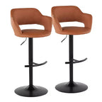 LumiSource Lot de 2 tabourets de bar réglables Margarite en similicuir noir