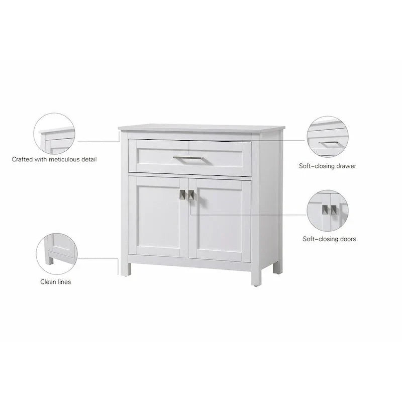 Meuble de rangement de salle de bain autoportant Indigo Home 30 pouces - 30 x 16