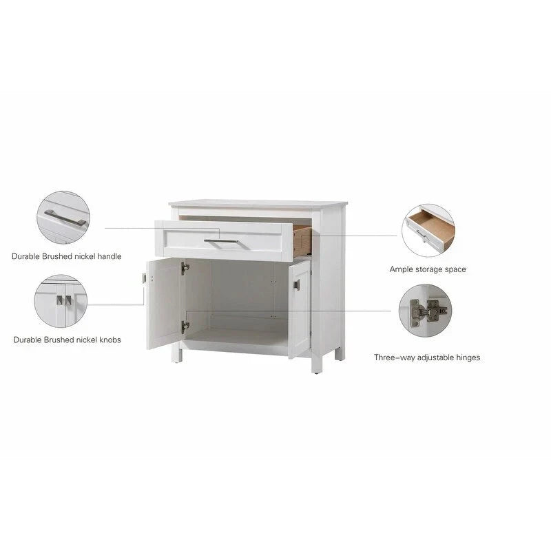 Meuble de rangement de salle de bain autoportant Indigo Home 30 pouces - 30 x 16