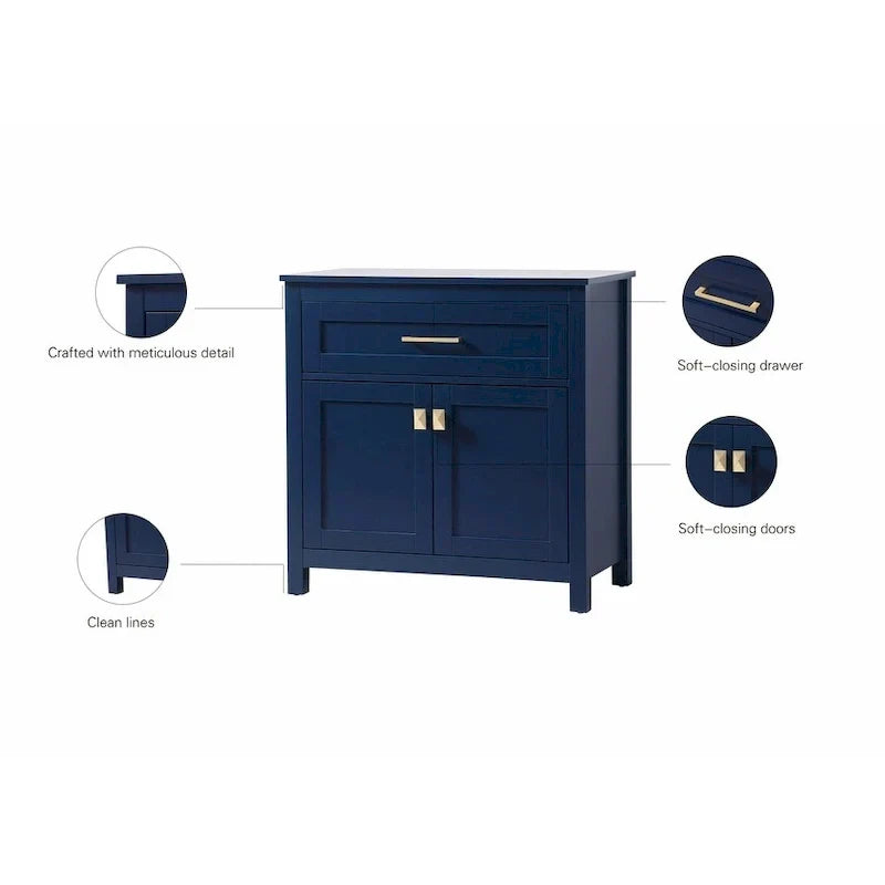 Meuble de rangement de salle de bain autoportant Indigo Home 30 pouces - 30 x 16