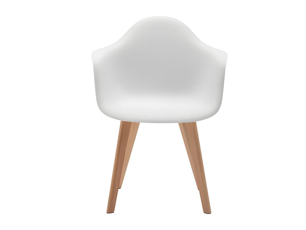 Set of 6 VIXI armchairs - Polypropylene and Beech - White