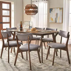 Ensemble repas Lifestorey Cari 7 pièces de style Mid-Century Modern