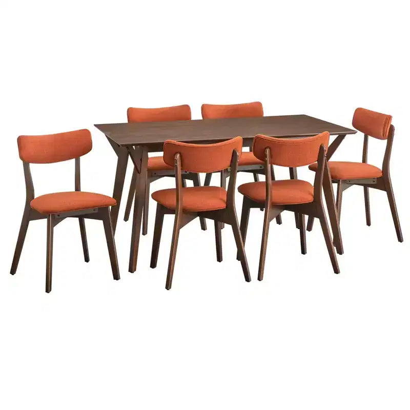 Ensemble repas Lifestorey Cari 7 pièces de style Mid-Century Modern