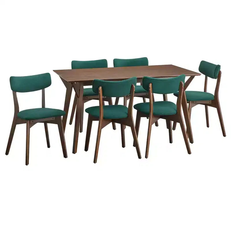 Ensemble repas Lifestorey Cari 7 pièces de style Mid-Century Modern