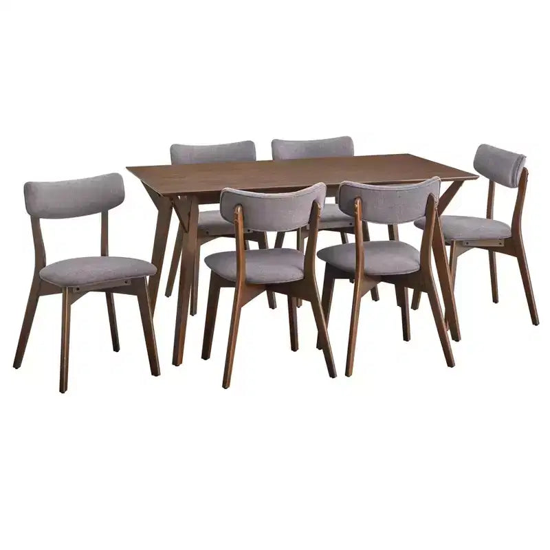 Ensemble repas Lifestorey Cari 7 pièces de style Mid-Century Modern