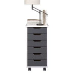 Chariot à roulettes étroit Trendfurn Omnia à 6 tiroirs