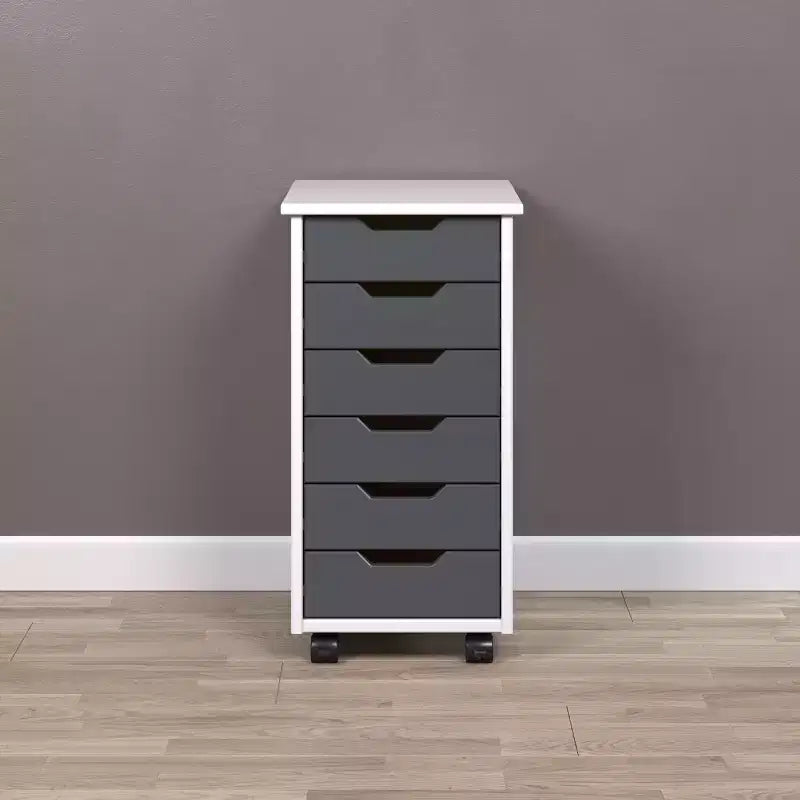 Chariot à roulettes étroit Trendfurn Omnia à 6 tiroirs