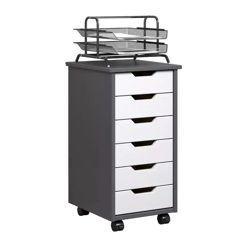 Chariot à roulettes étroit Trendfurn Omnia à 6 tiroirs