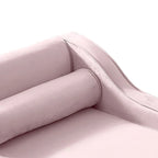 Chaise longue de rangement française élégante en velours avec un oreiller
